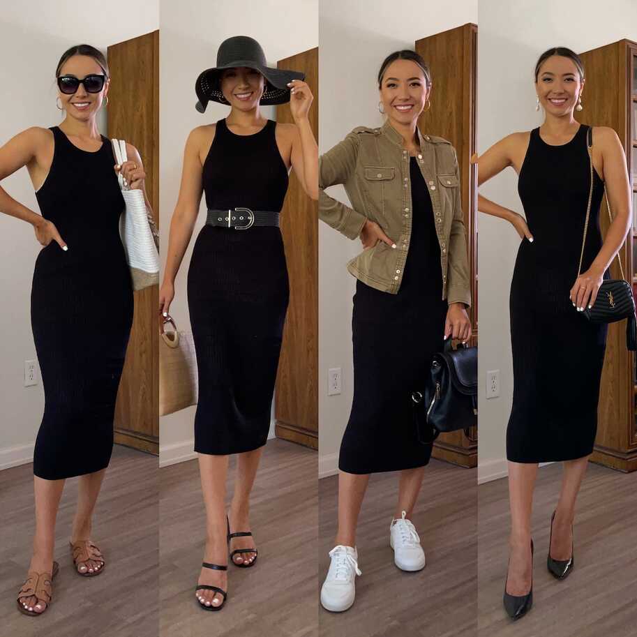 4 Ways to Style a Black Knit Midi Dress [Video] - LIFE WITH JAZZ