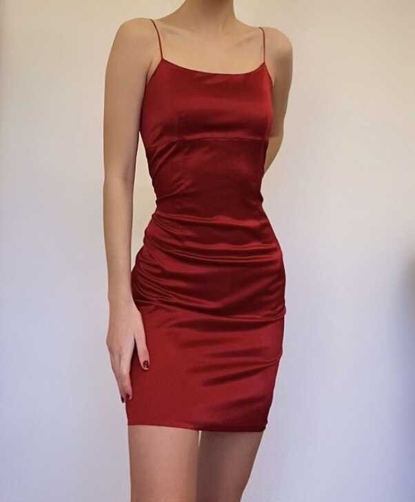 90s red satin dress