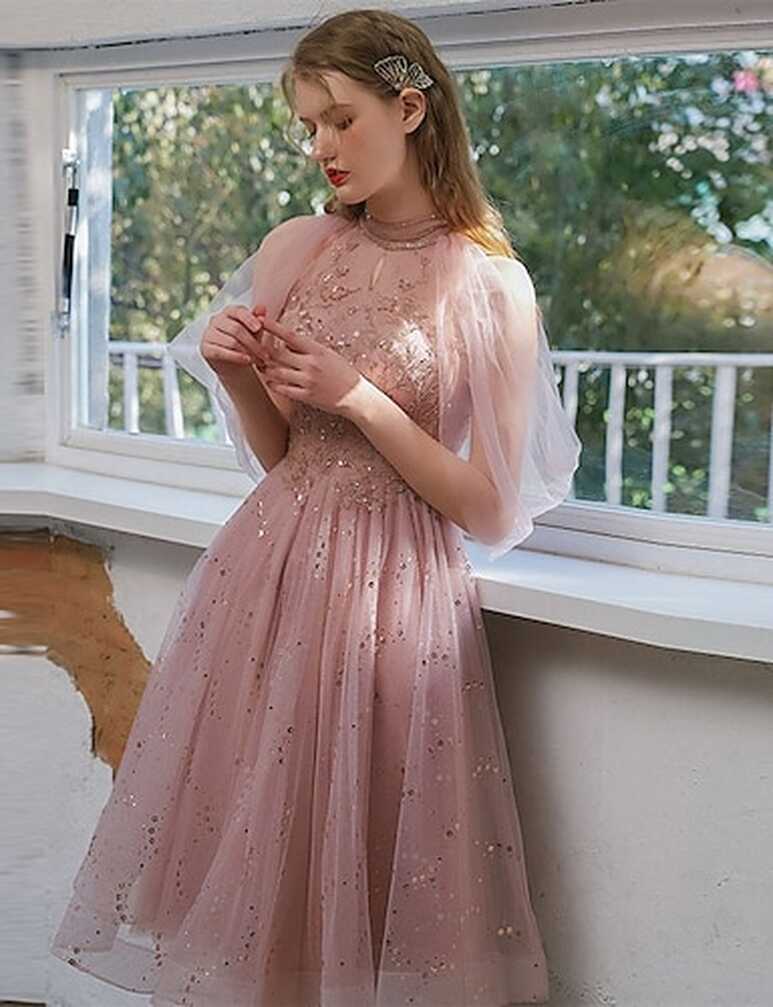 A-Line Cocktail Dresses Elegant Dress Wedding Guest Graduation ...