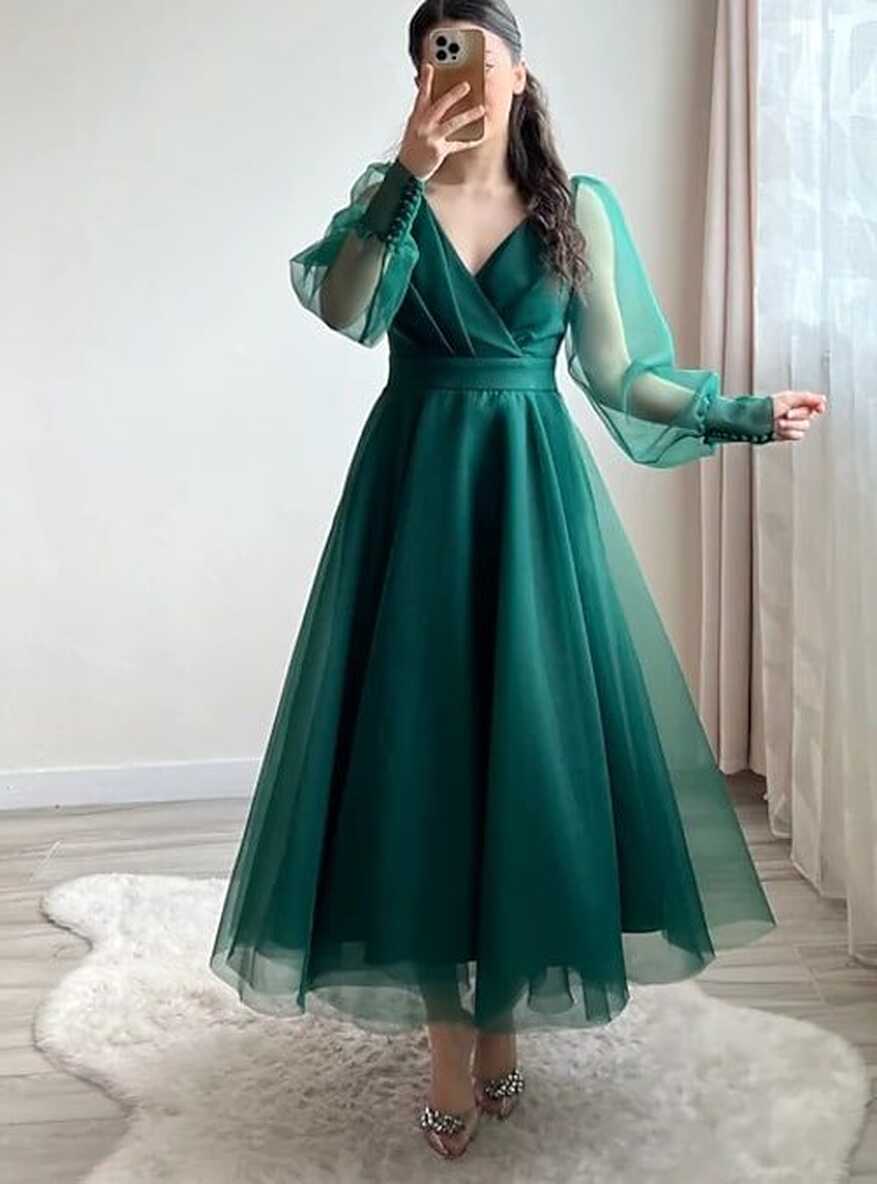 A-Line Cocktail Dresses Minimalist Dress Red Green Dress Wedding ...