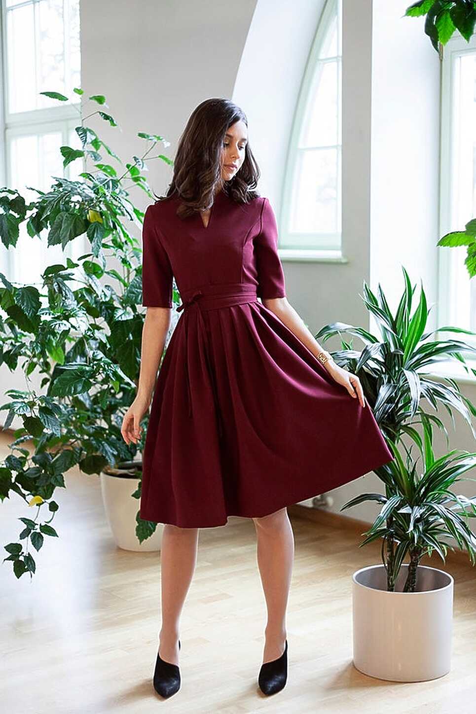 A Line Dress, Women Midi Dress, Pleated Dress, Casual Dress ...