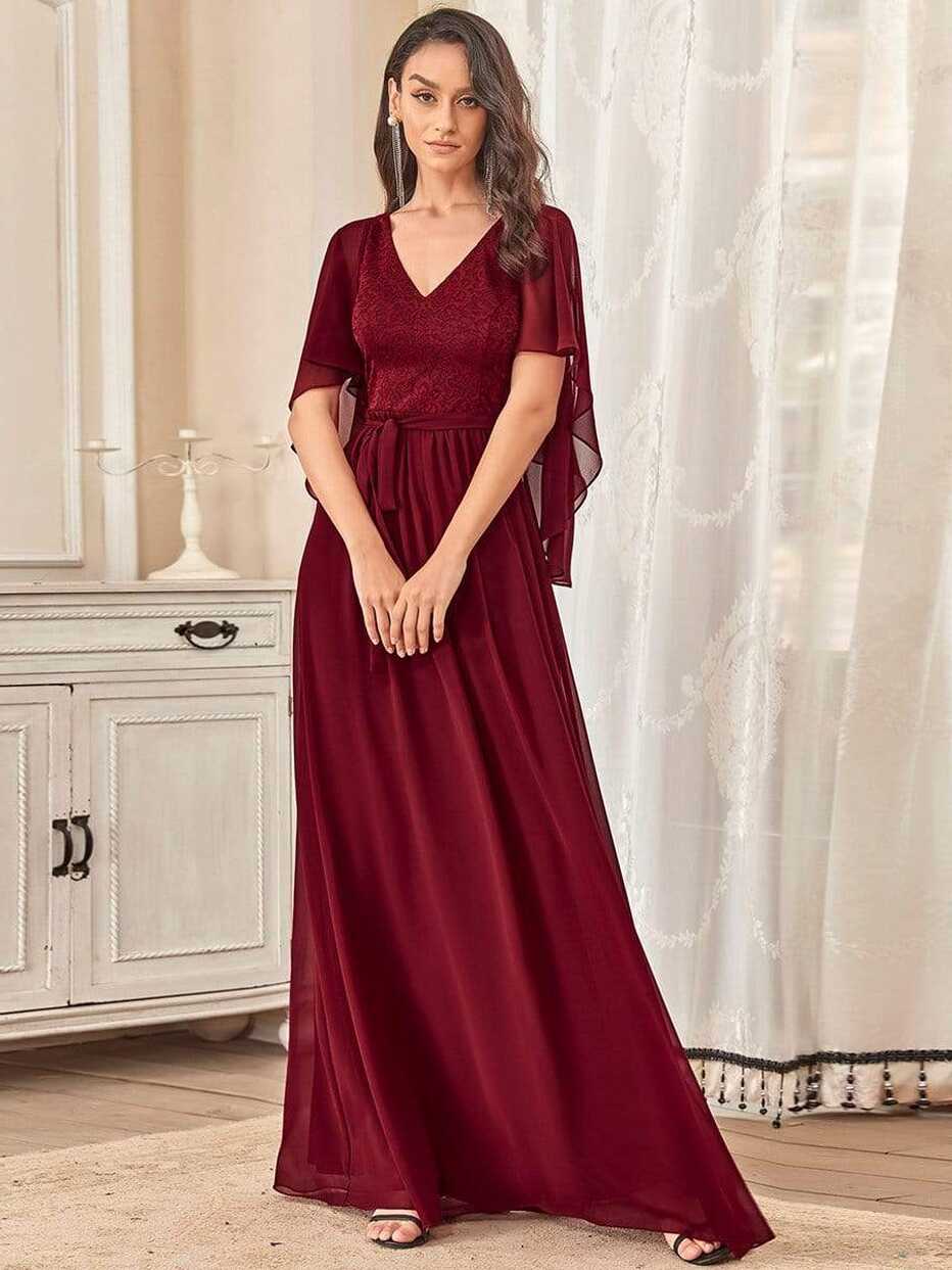 A Line Empire Waist Floor Length Wedding Guest Dresses - Ever ...