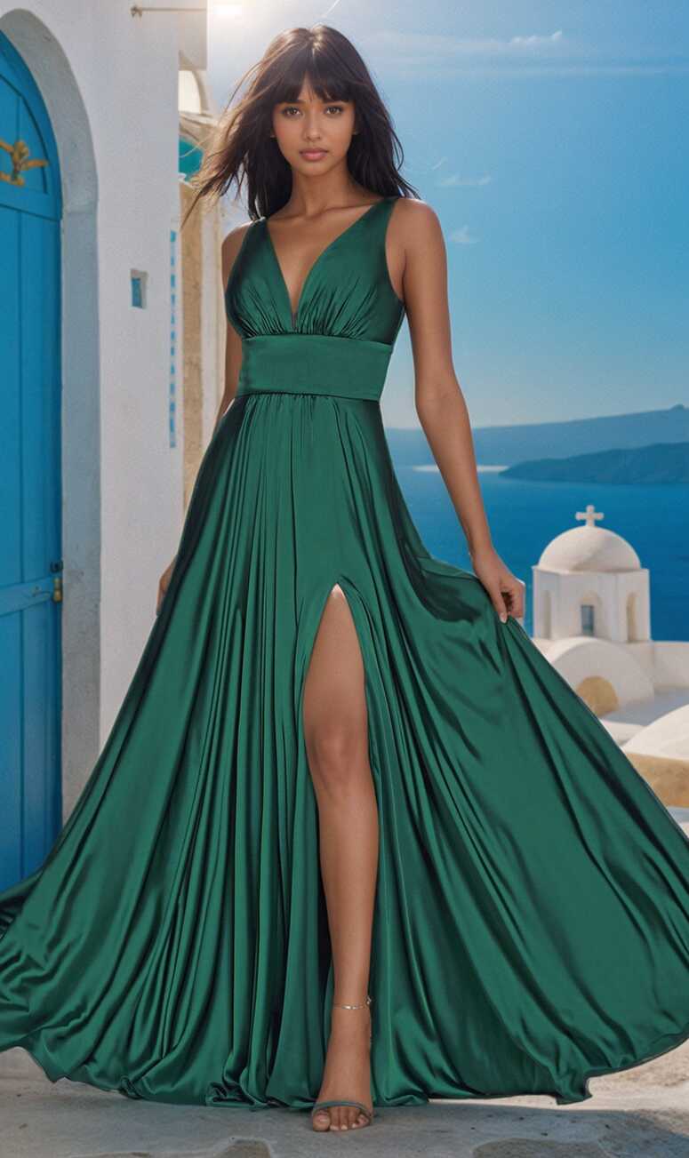 A-Line Long Simple Satin Prom Dress - PromGirl