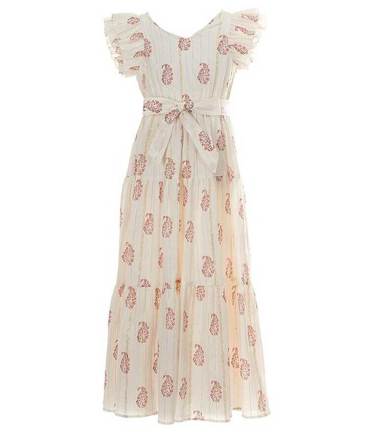 A Loves A Big Girls 7-16 Family Matching Flutter Sleeve Maxi Dress ...