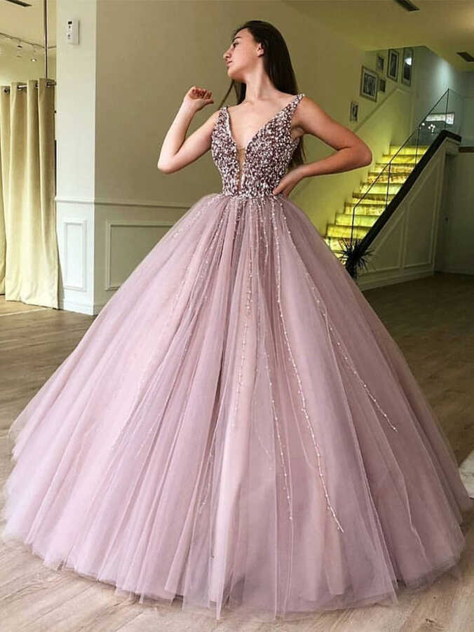 A-line Elegant Sparkly Gorgeous Princess Prom Gown, Purple ...