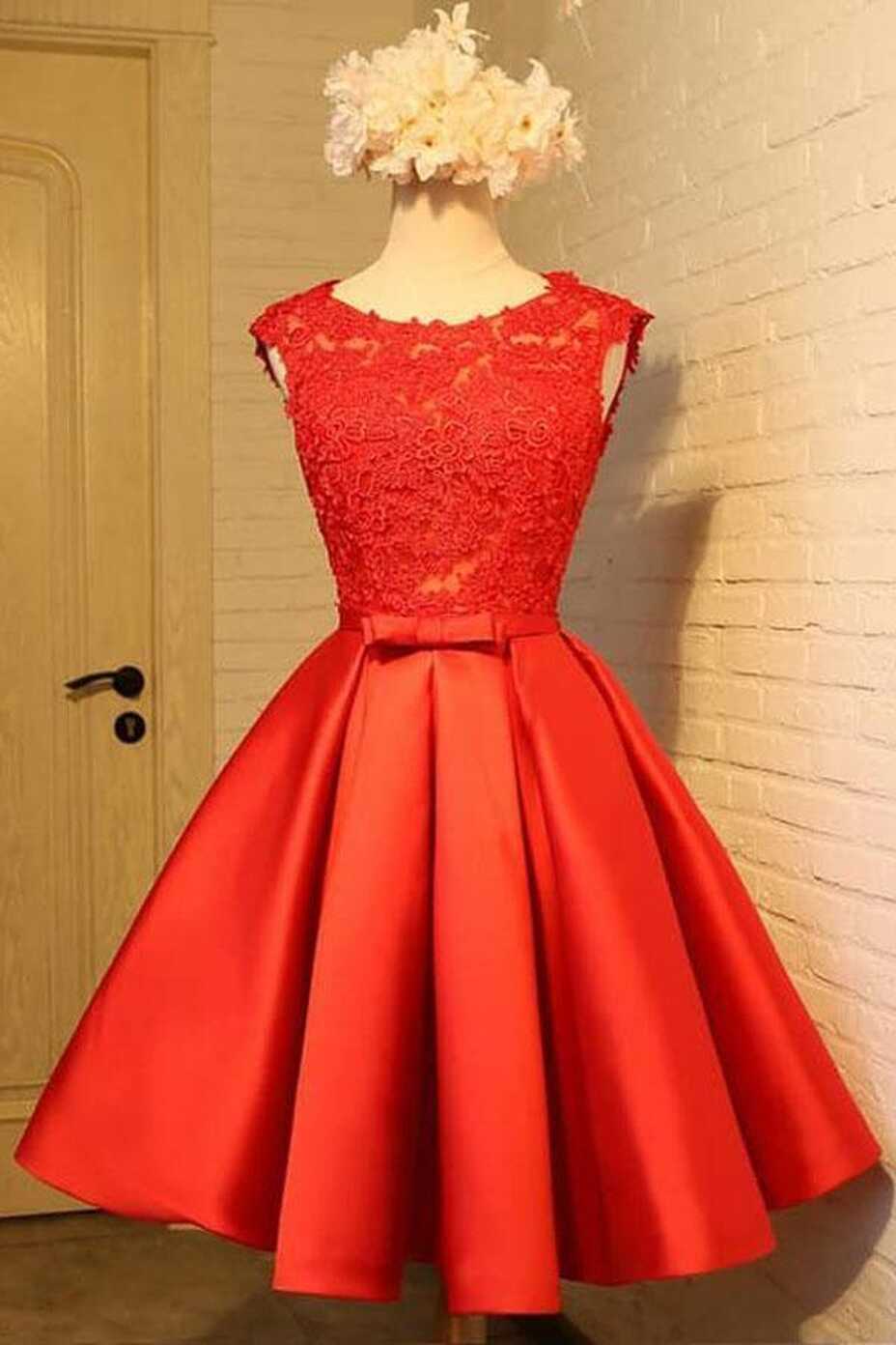 A-line Homecoming Dress Chic Red Short Prom Dress Party Dress ...