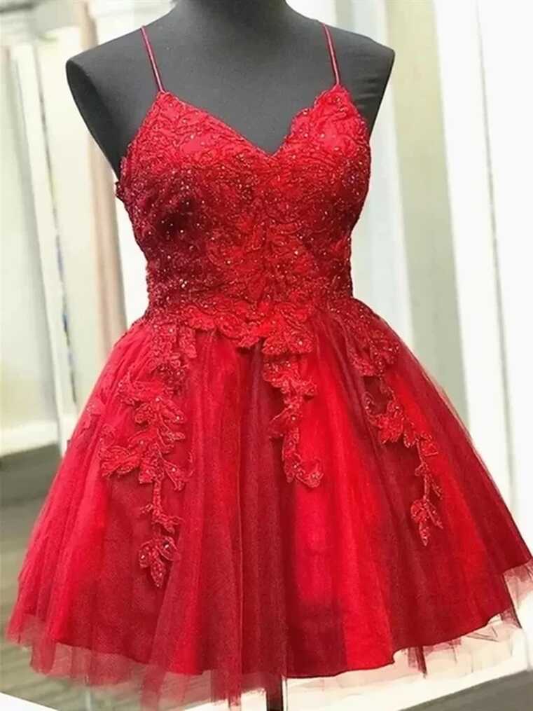 ANGELSBRIDEP Red Short Homecoming Dresses Backless Vestidos De ...