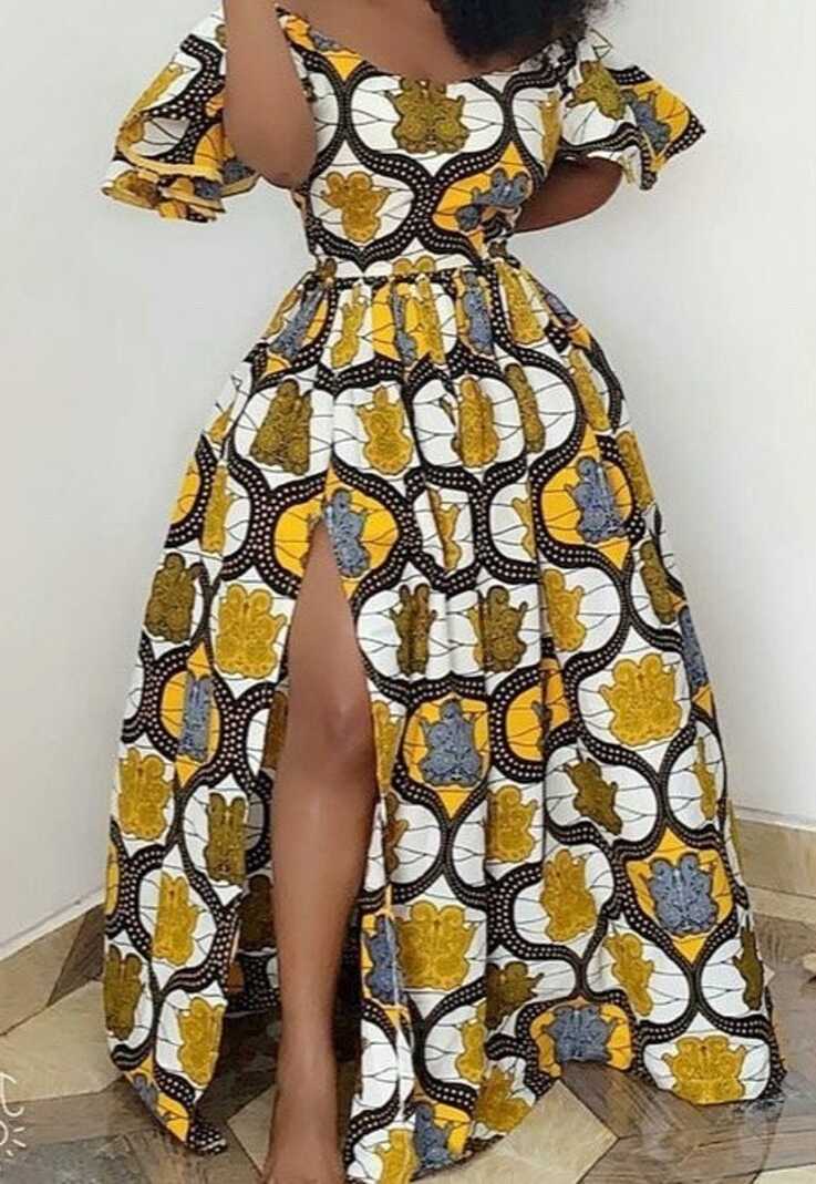 ANKARA MAXI DRESS, off Shoulder Dress, Romantic Bella Gorgeous ...