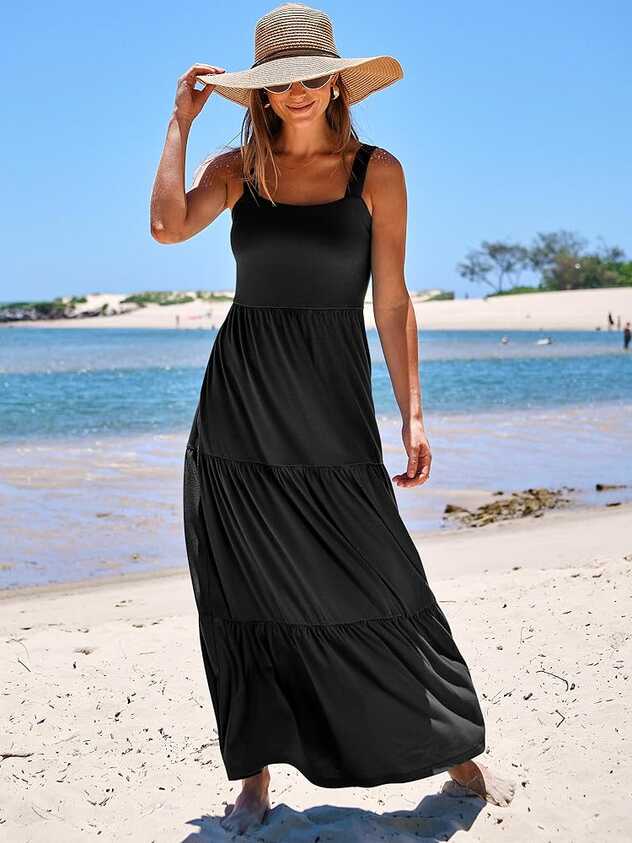 ANRABESS Summer Maxi Dresses for Women 2024 Casual Long Beach ...