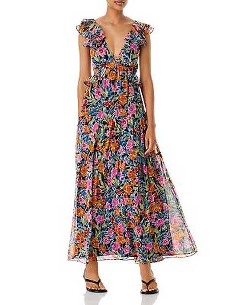 AQUA Floral Print Maxi Dress - 100% Exclusive | Bloomingdale&#39;s