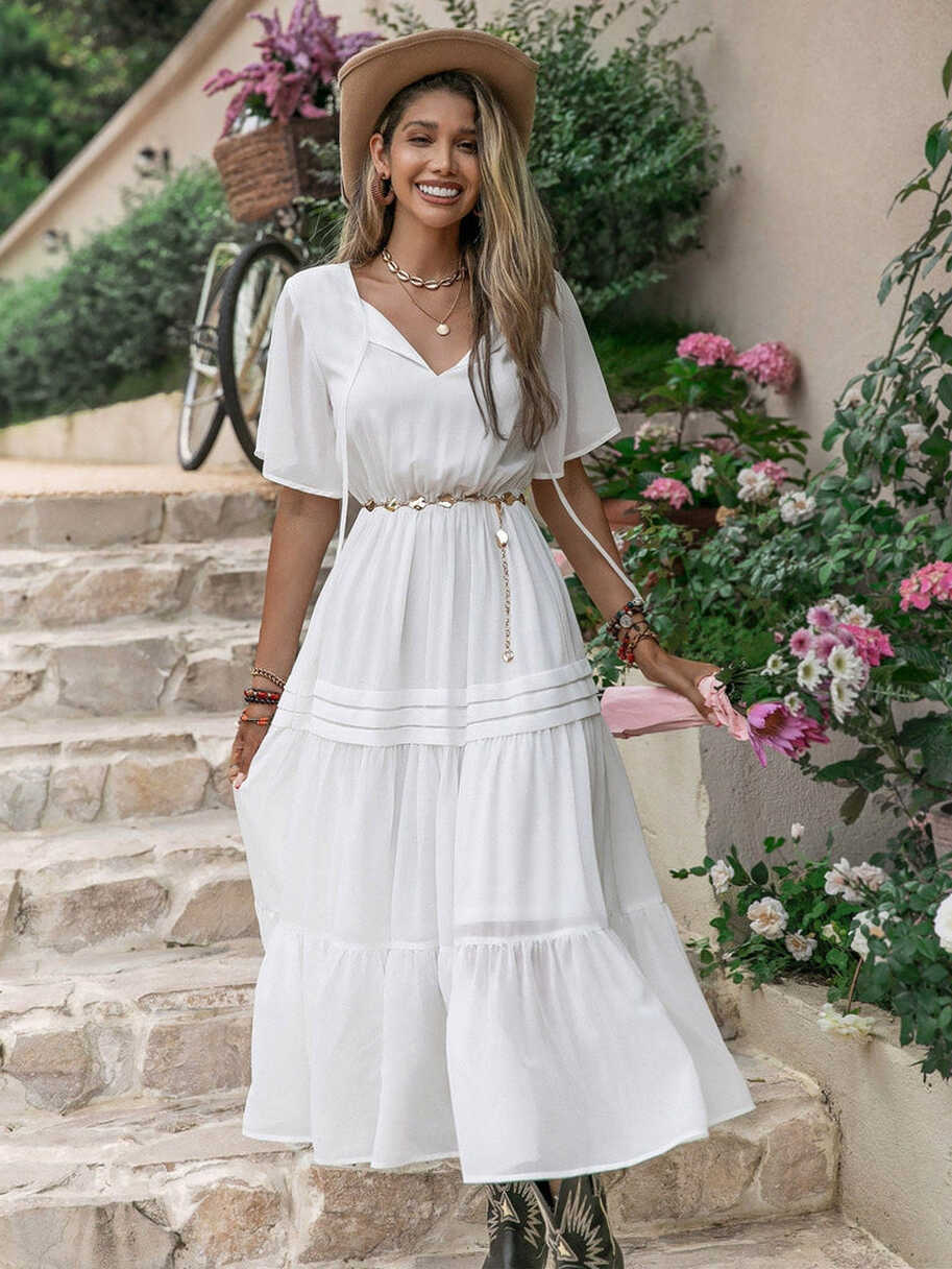 ARIANA Maxi Dress - White | Boho Gypsy Dresses | BOHEME JUNCTION