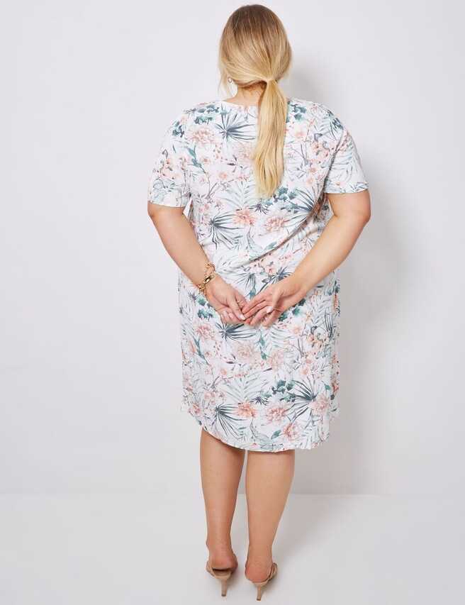 AUTOGRAPH - Plus Size - Womens Midi Dress - White - Summer Floral ...