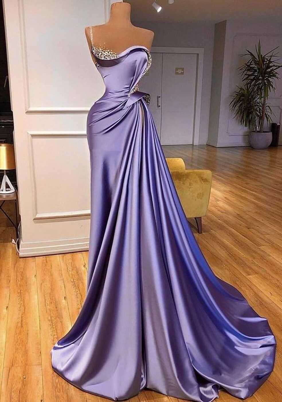 Abendkleider, Purple Evening Dresses, Beaded Evening Dresses ...