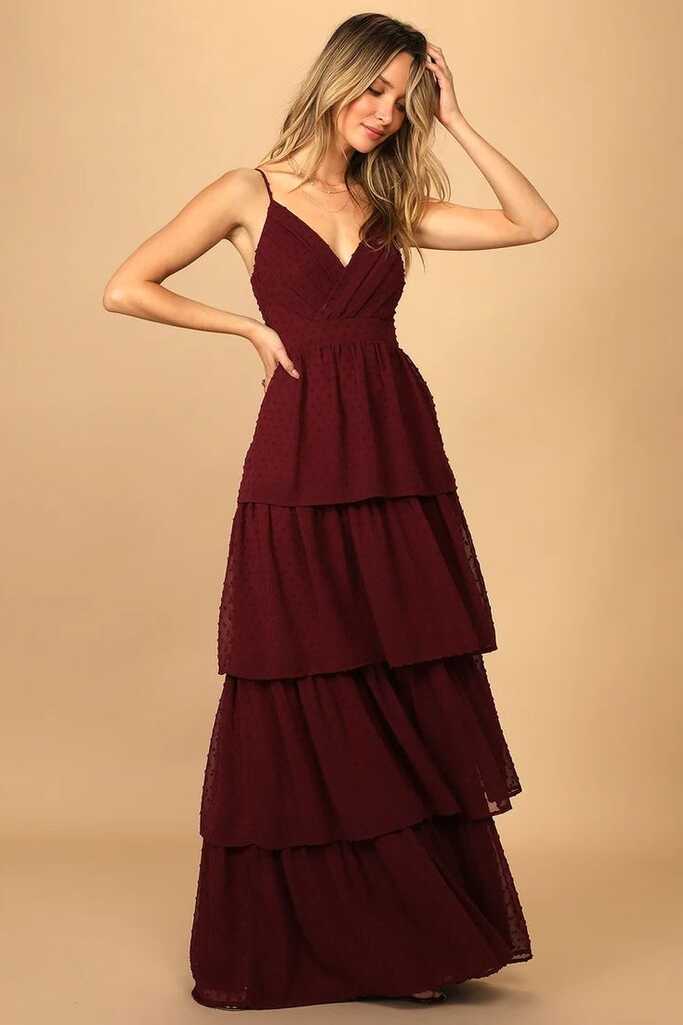 Adoring Effect Sage Brush Chiffon Tiered Ruffled Maxi Dress