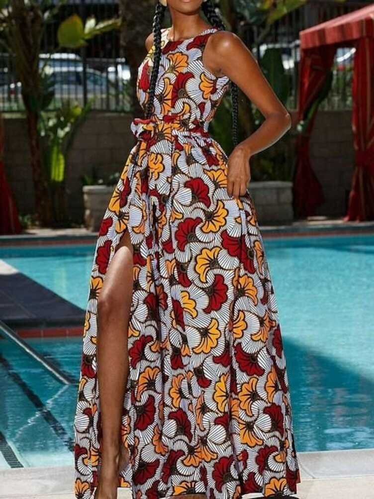 African Dashiki Maxi Gown for Women | Ankara Long Dresses ...