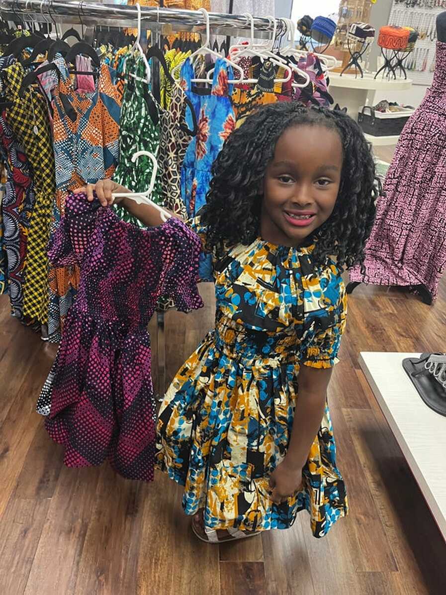 African Kitenge. Kids Short Sleeve Dress. Kitenge Patterned Kids ...