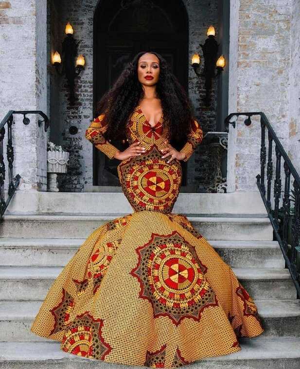 African Mermaid Gown, African Dress, Banquet Dress, African Prom ...