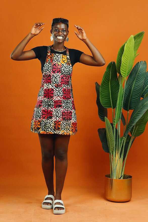 African Print Dress | Pinafore Mini | Batik | Ashanti Empress