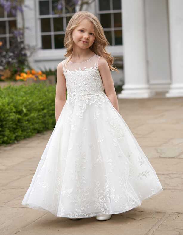 Albie an embroidered flowergirl dress with pockets - WED2B