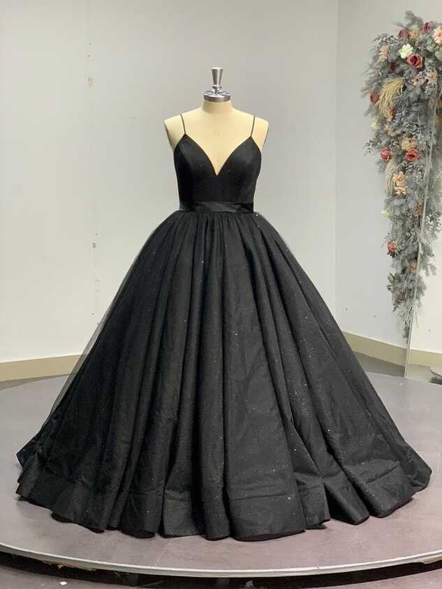 Alternative Wedding Dress, Black Sparkle Ball Gown, Gothic Wedding ...