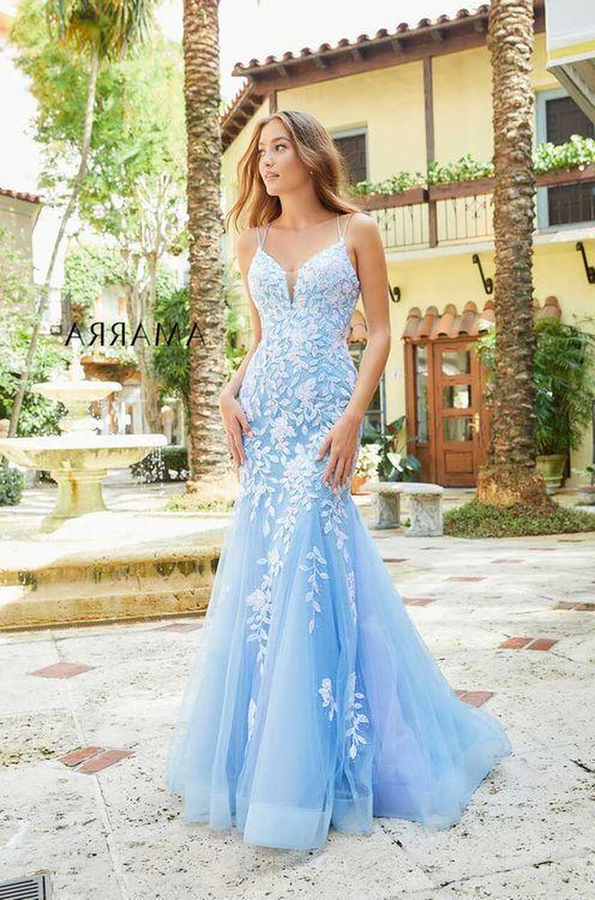 Amarra 87317 Teal Prom Dress Size 00 Long Embellished Lace Mermaid ...