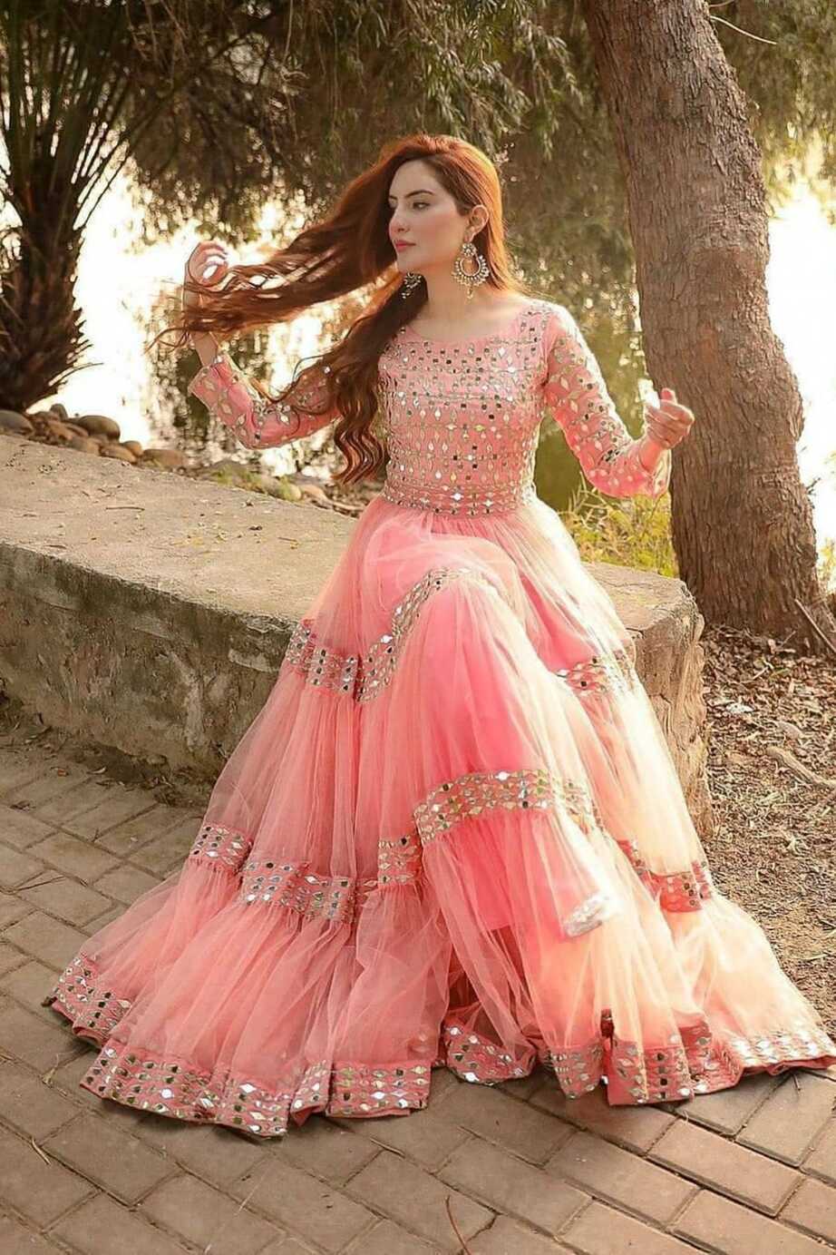 Amazing Light Pink Colour Flare Designer Lehenga Choli For Party Wear