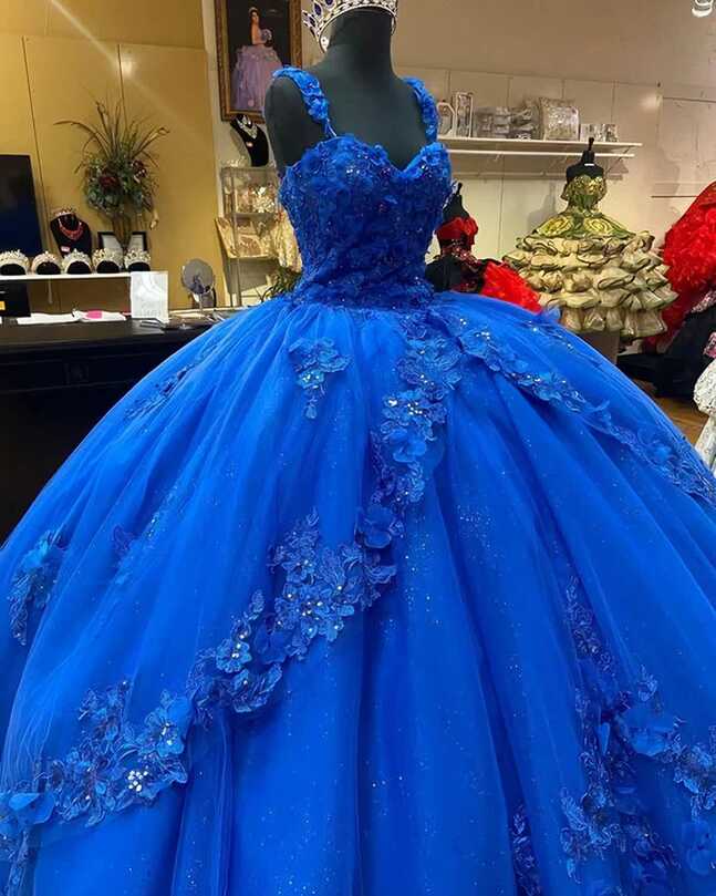 Amazing Royal Blue Princess Dress,Royal Blue Ball Gown Sweet 16 ...