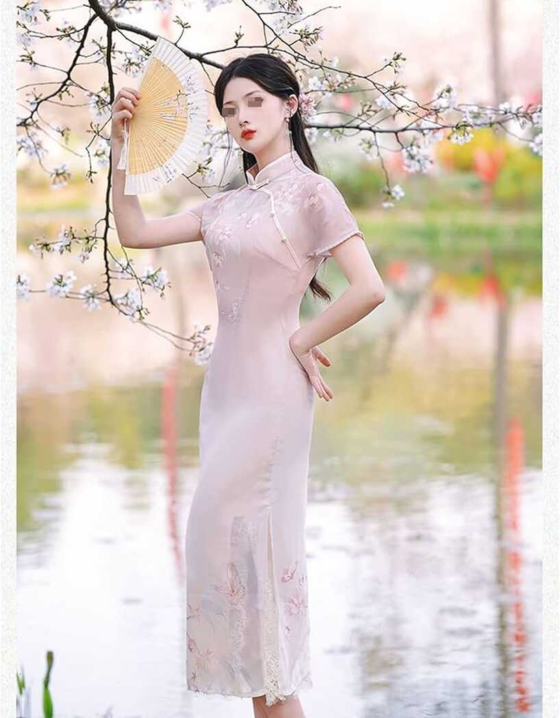 Amazon.co.jp: Women&#39;s Cheongsam Sexy Modern Chinese Clothing Qipao ...