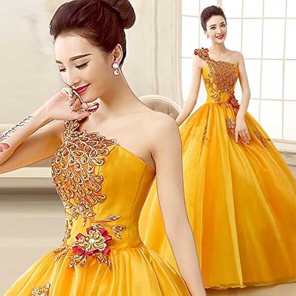 Amazon.co.jp: cnstone Color Dress Concert Dress Prom Dresses Long ...