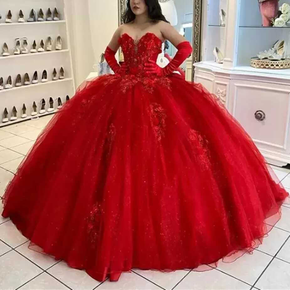 Amazon.com: 15 Party Sexy Ball Gown Quinceanera Dresses 3D Flower ...