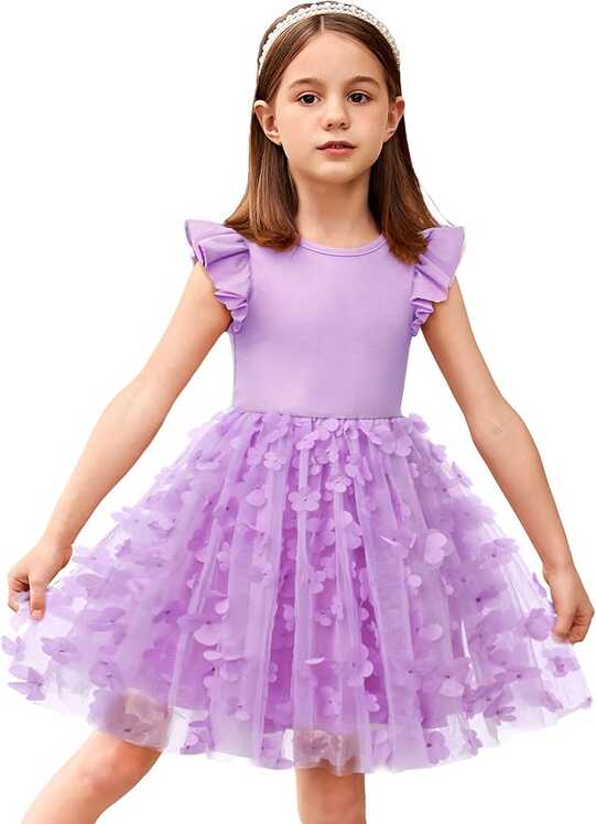 Amazon.com: Arshiner Baby Girl Tulle Dress Toddler Flutter Sleeve ...