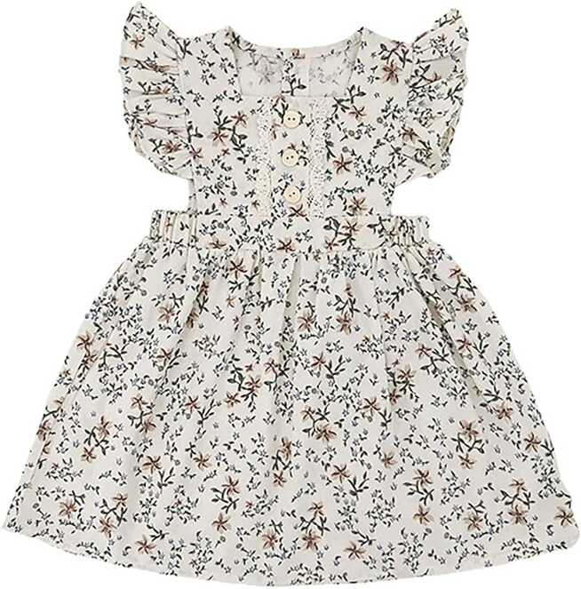 Amazon.com: Baby Girls Summer Dress Floral Pattern Sleeveless ...