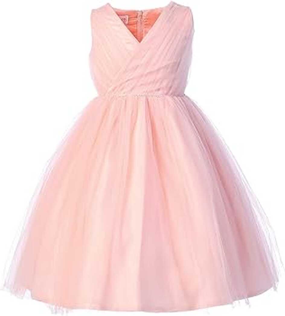 Amazon.com: Blush Pink Flower Girl Dresses for Wedding,Easter ...