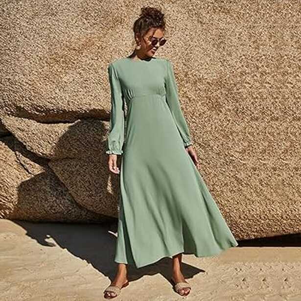 Amazon.com: CFDRFGH Modest Chiffon Dresses for Women 2023 Fall ...