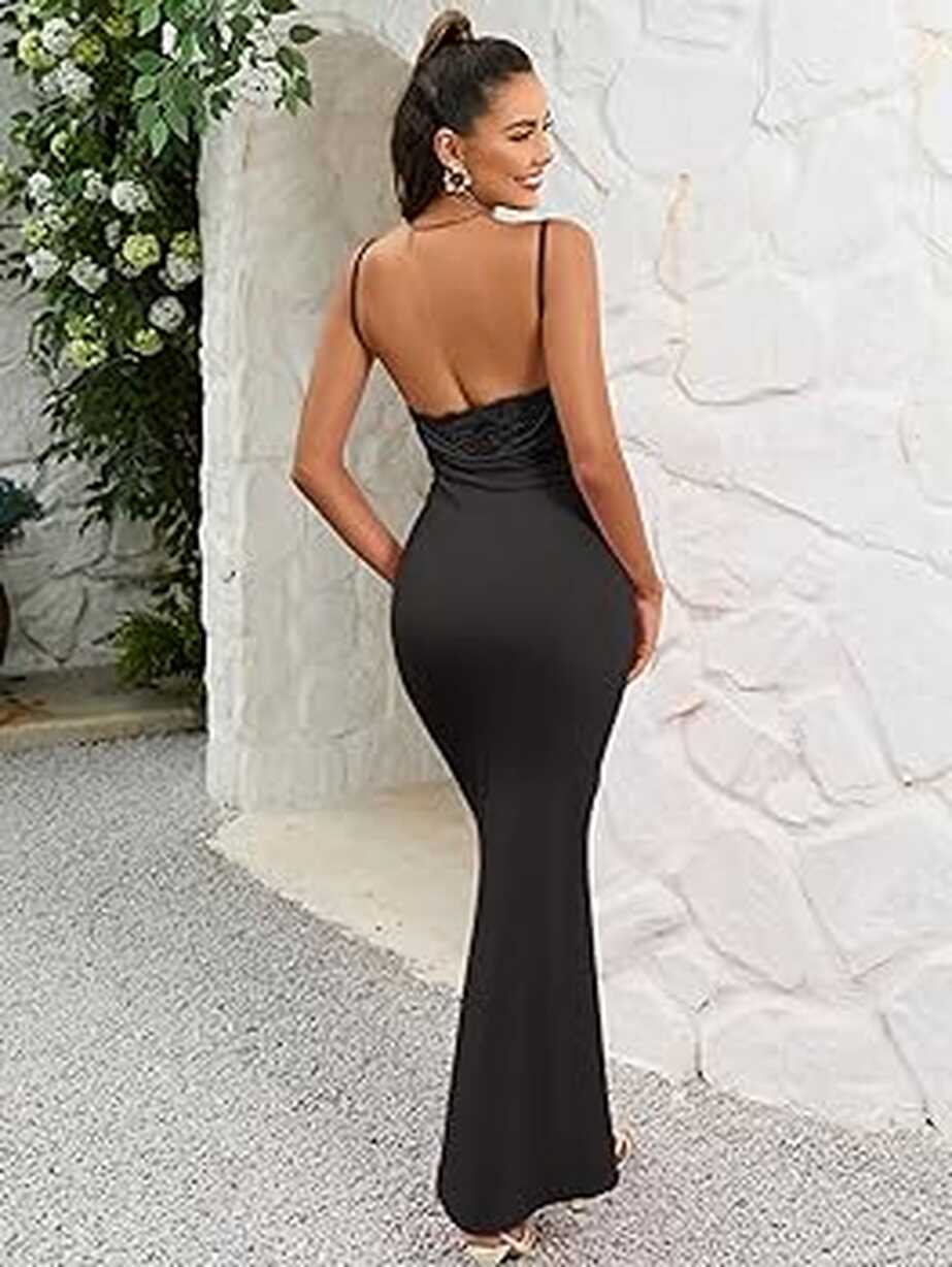 Amazon.com: EYNMIN Women&#39;s Summer Sleeveless Backless Long Formal ...