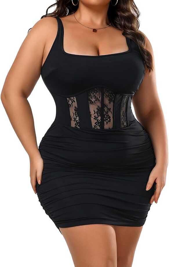 Amazon.com: FANCMISTERY Women&#39;s Plus Size Sexy Lingerie Dress ...