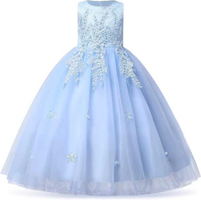 Amazon.com: Flower Girl Lace Dress for Kids Wedding Bridesmaid ...