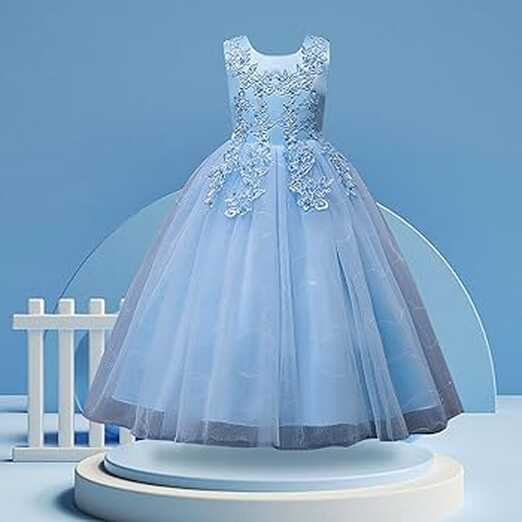 Amazon.com: Flowers Little Girls Tulle Lace Wedding Party Dress ...