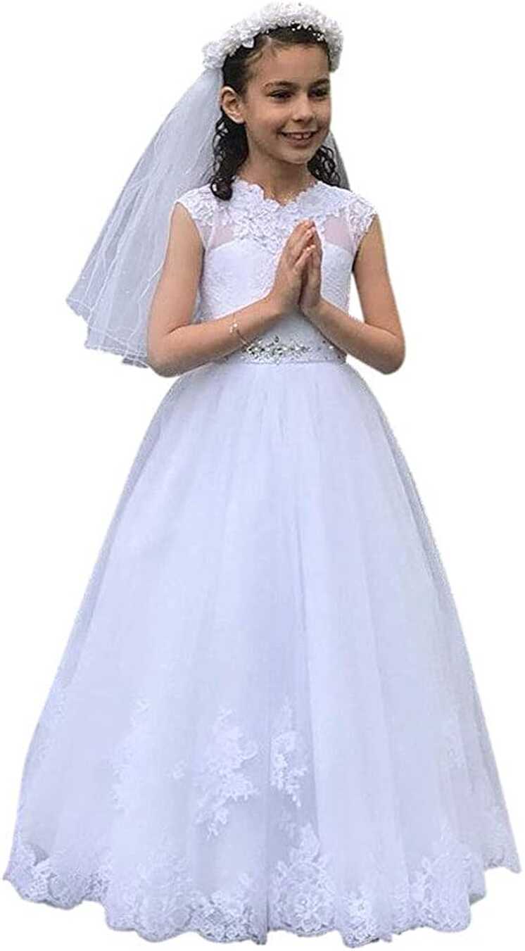 Amazon.com: GZCYL White Holy Communion Dress for Girls 7-16 ...