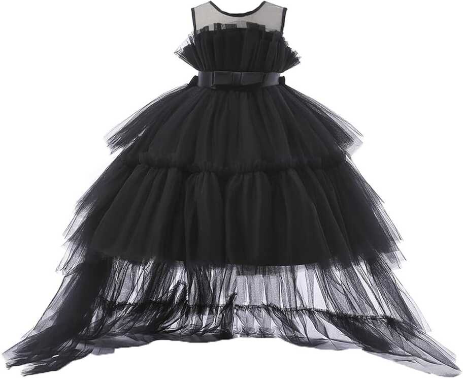 Amazon.com: Girls Hi-Low Puffy Princess Dress Tiered Ruffled Tulle ...