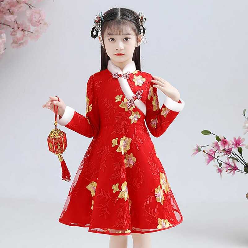 Amazon.com: Girls Lunar Tang Dress,Chinese Styles New Year Clothes ...