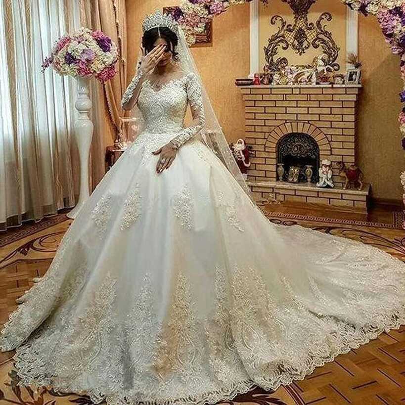 Amazon.com: LRFDRESS Lace Wedding Dresses for women Royal Train ...