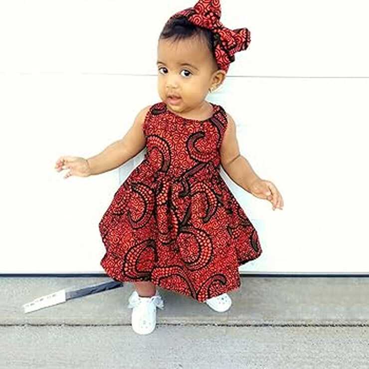 Amazon.com: Little Girl&#39;s Bead Dress Princess Ankara Dashiki ...