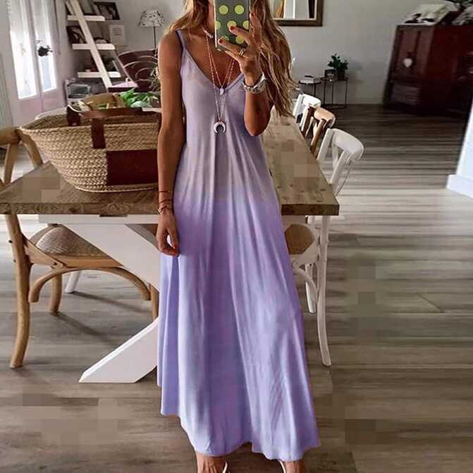 Amazon.com: Long Summer Dresses for Women 2024 Spaghetti Strap V ...