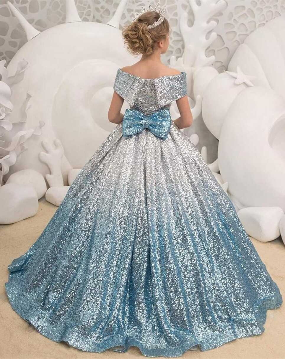 Amazon.com: MuchXi Gradient Sequin Flower Girl Dress Girls Pageant ...