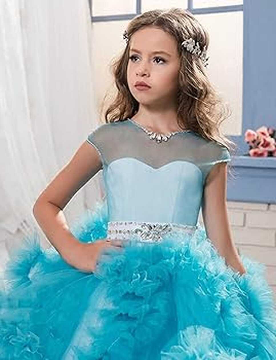 Amazon.com: MuchXi Princess Long Flower Girls Pageant Dresses Kids ...