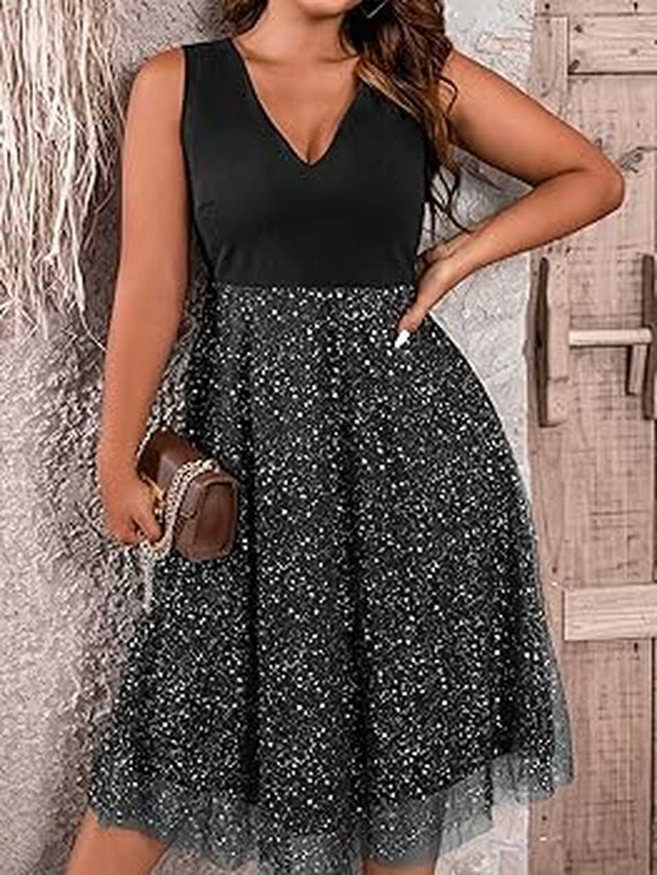 Amazon.com: Parara Plus Size Black Cocktail Dresses for Women ...