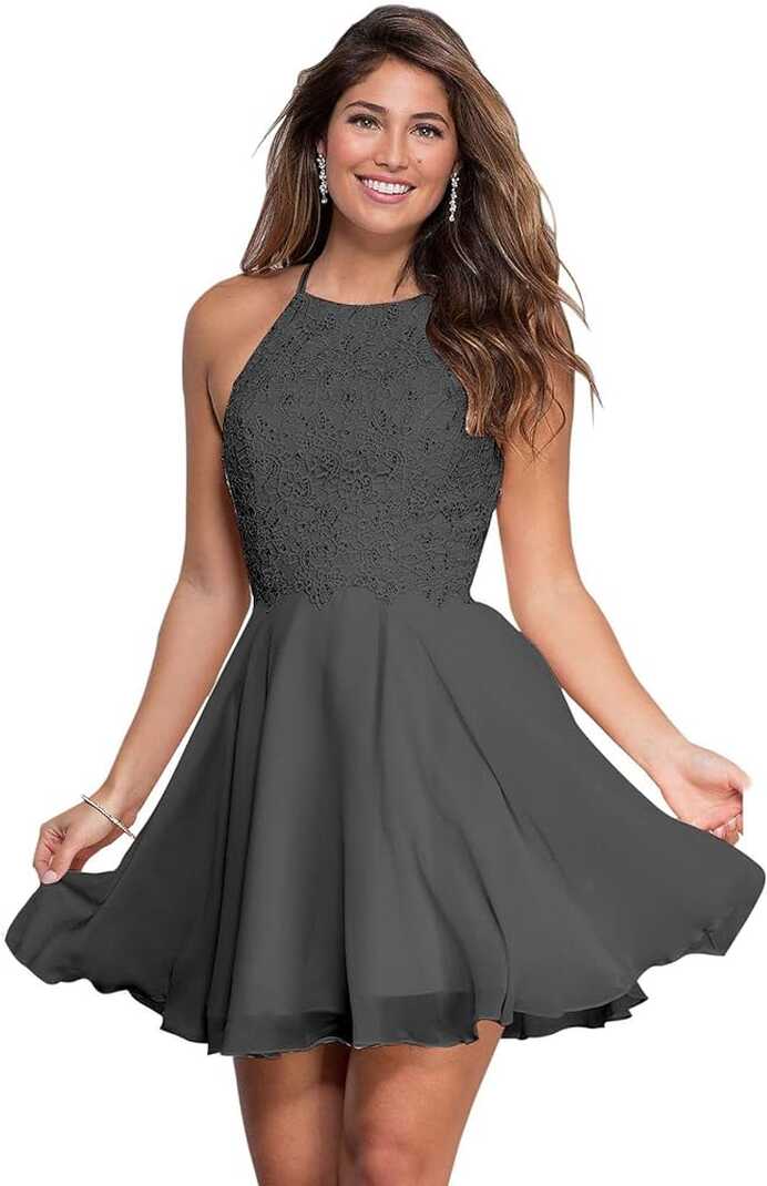 Amazon.com: Plus Size Short Prom Dresses for Homecoming Grey ...