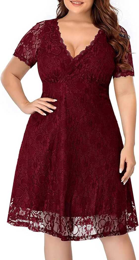 Amazon.com: Plus size Cocktail Dresses Women Wedding Guest ...