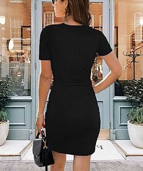 Amazon.com: Soinku Women&#39;s Summer Casual Ruched Bodycon Dresses ...